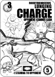 lunging charge card - rocky rhinoceros